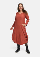 Jurk in A-lijn met plooien 'Ferina'