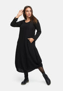 Jurk in A-lijn met plooien 'Ferina'