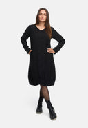 Vestido elegante, linha A, com padrão estruturado 'Noira'