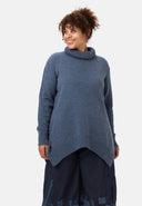 'Vella' knitted sweater – soft cotton blend with wool content & roll neck