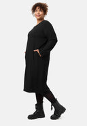 'Vera' Kleid - tiefes Schwarz & dezente Struktur