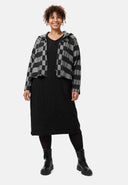 'Vera' Kleid - tiefes Schwarz & dezente Struktur