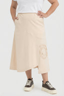Spódnica 'Livia' – linia A, asymetryczna i rozciągliwa